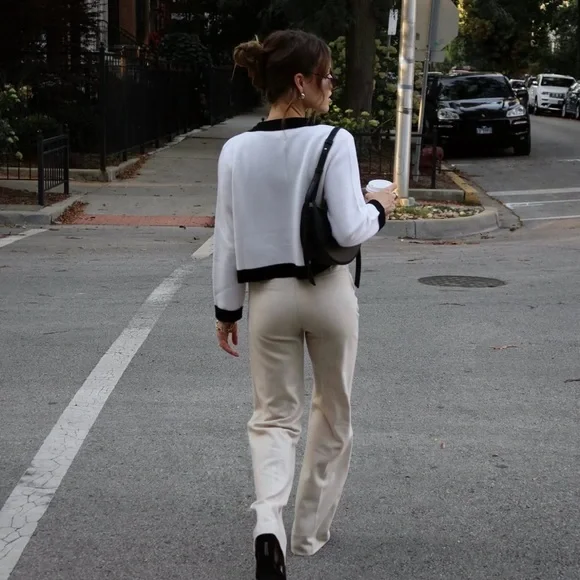 Sezane Black and White Buttoned Betty Cardigan size Small - Picture 4 of 9